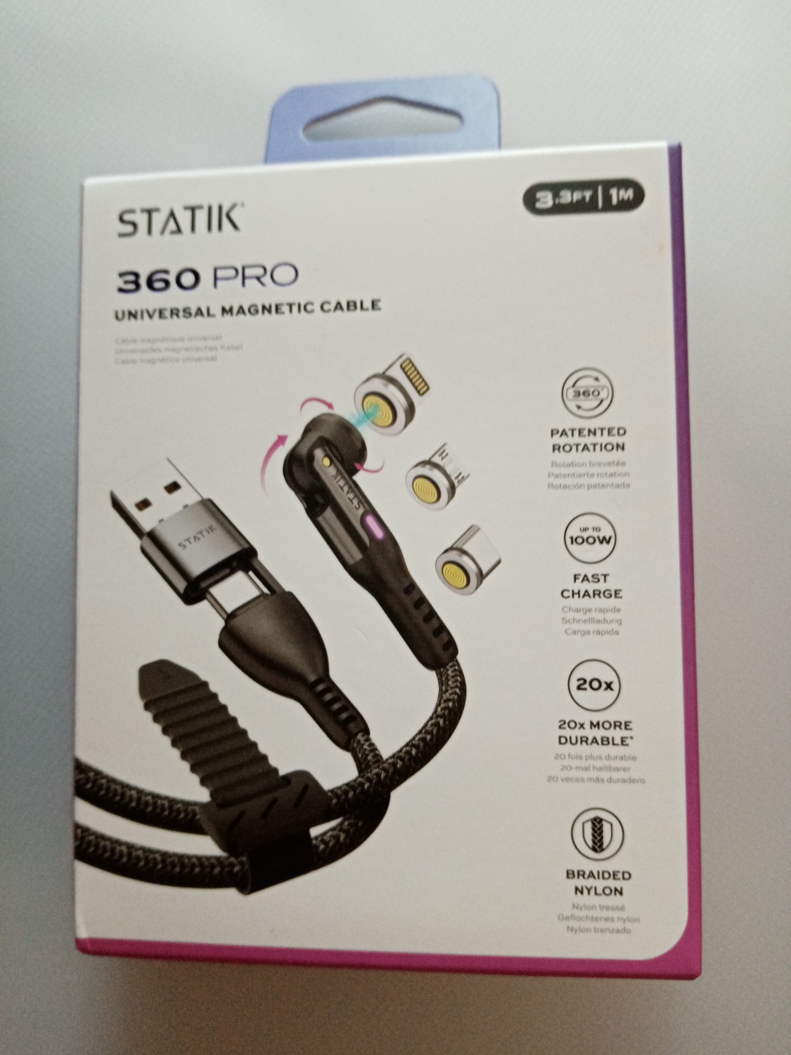 STATIK •  Statik 360 PRO 2.0 magnetický USB kabel (2m) USB-C only