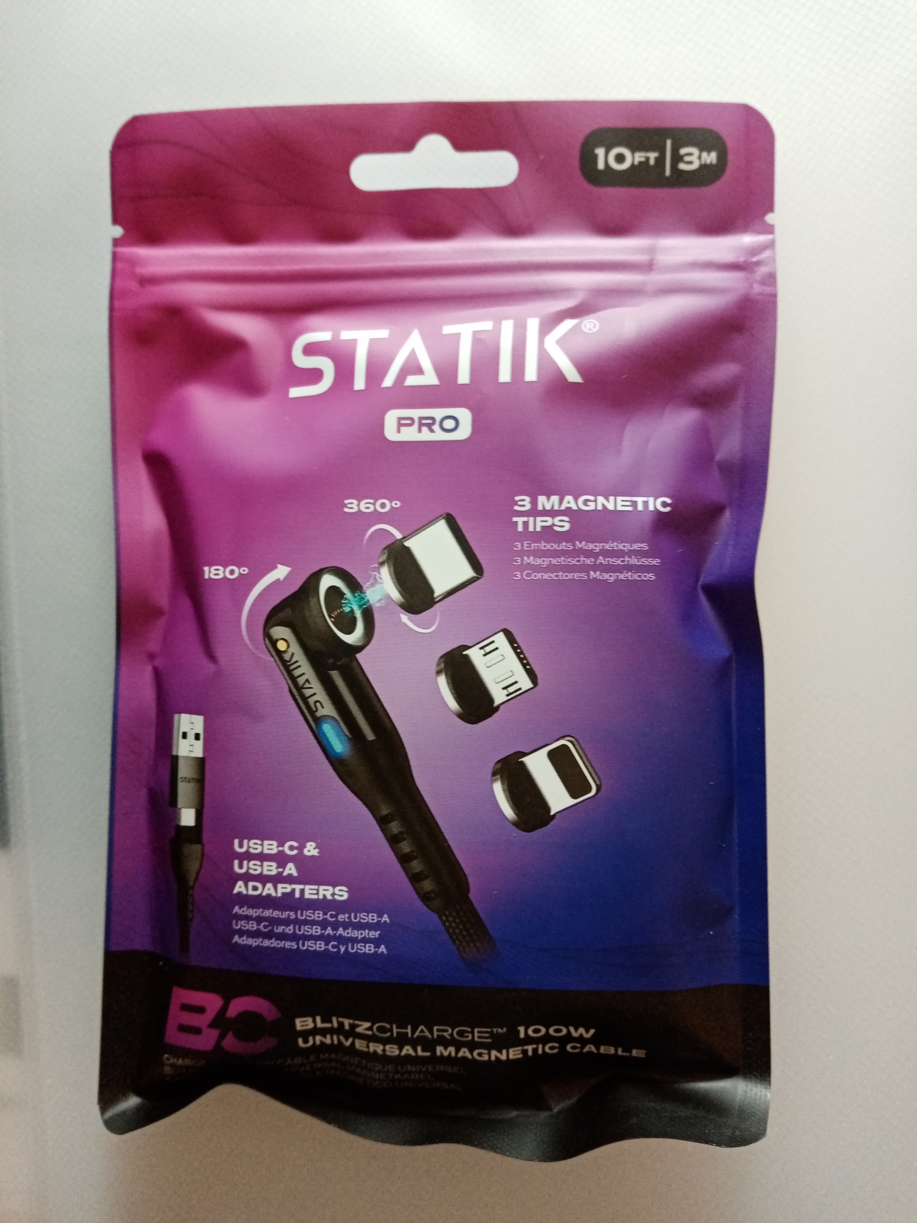 STATIK •  Statik 360 PRO 2.0 magnetický USB kabel (3m) USB-C only