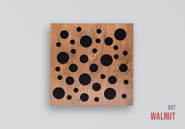 SONITUS • DECOSORBER Natur DOT 8 ( 60x60x8cm/2,16m2), WALNUT  - 6ks/bal 