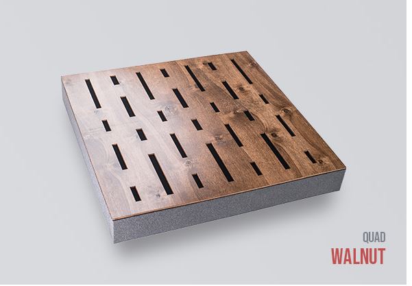 SONITUS • DECOSORBER Natur QUAD 8 ( 60x30x8cm/2,16m2),  WALNUT -6ks/bal 
