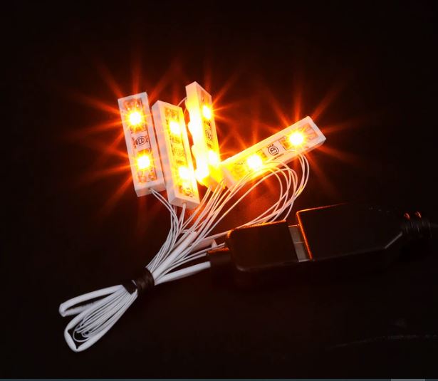 LIGHTAILING • 4x1 LED LEGO®- 4v2  pásová světla  - žlutá