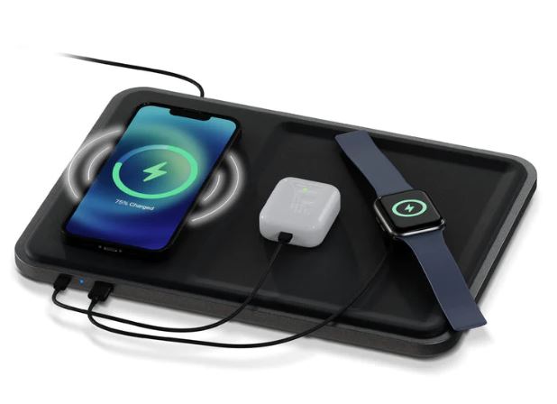 KeySmart ChargeTray 3v1 bezdrátová nabíjecí podložka - černá