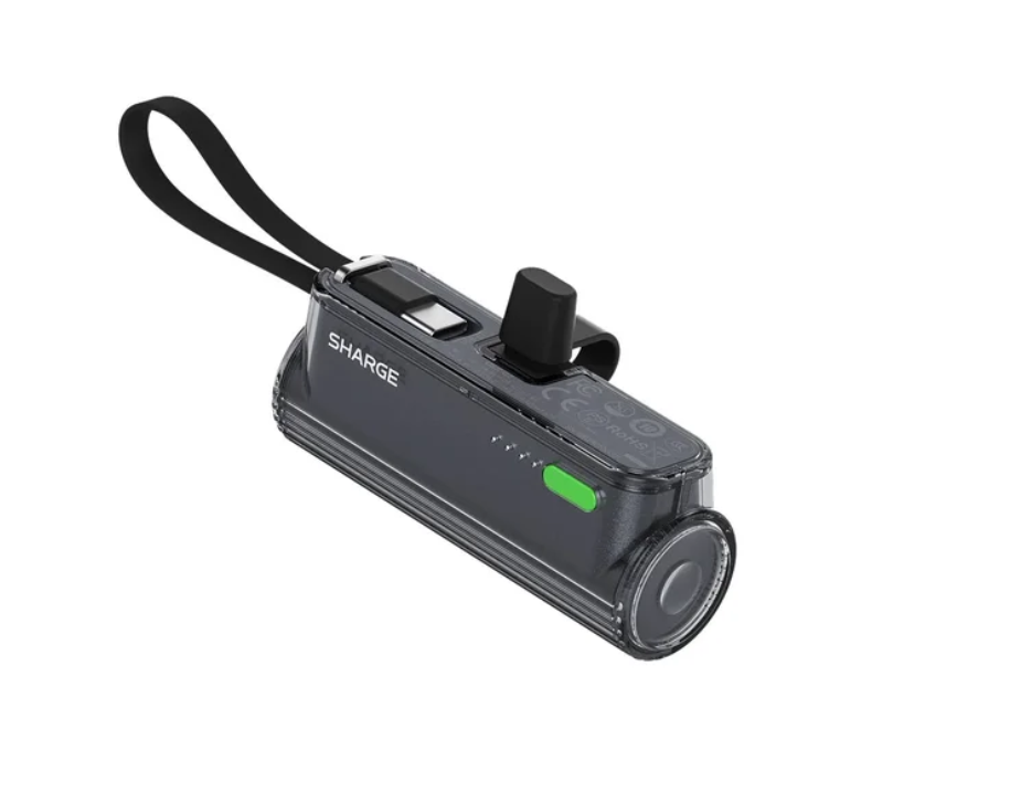 SHARGE • Flow Mini_BLACK_ Powerbanka, USB-C,a konektory USB-C i Lightning