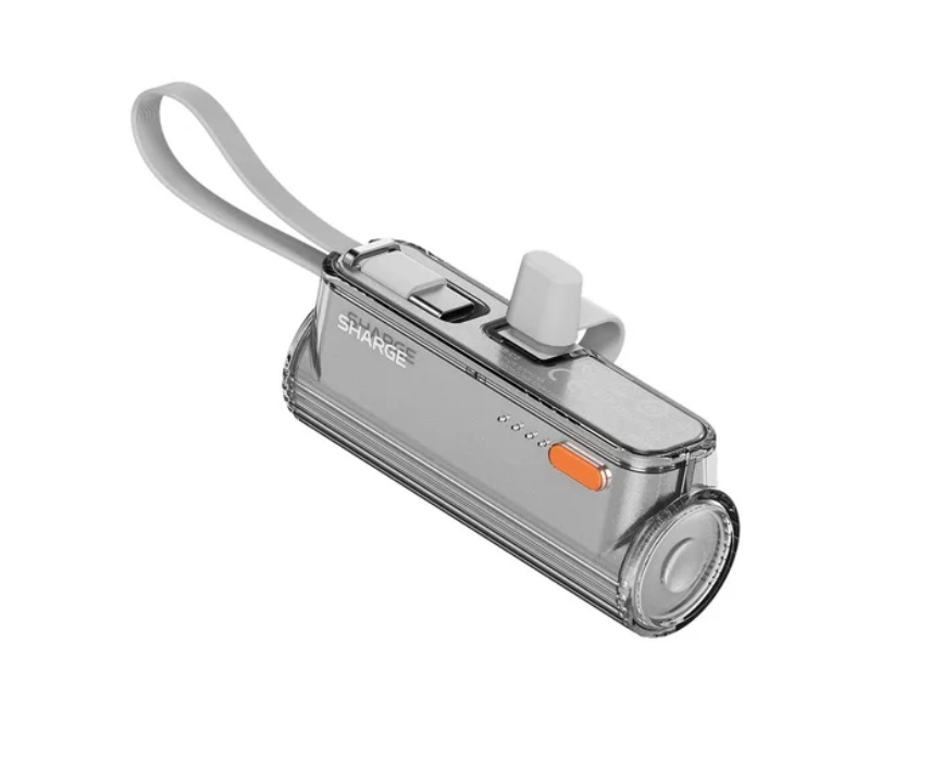 SHARGE • Flow Mini_SILVER_ Powerbanka, USB-C,a konektory USB-C i Lightning
