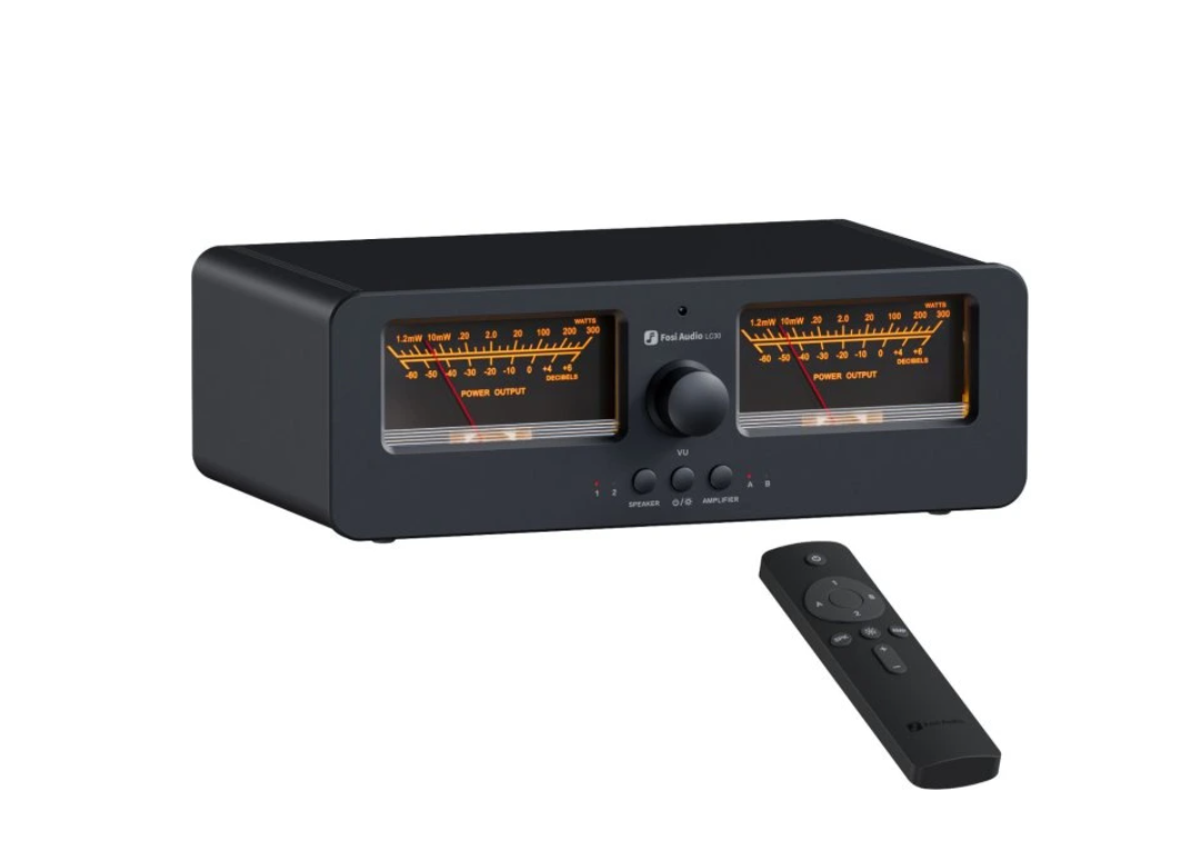 Fosi Audio • LC30 přepínač repro/zesilovačů s VU metry _Black