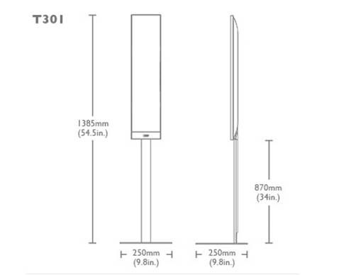 KEF T Floor Stand • stojan na zem pro T101 a T 301  •Silver/Whitero _silver